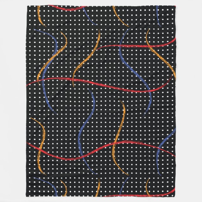 Retro Paint Splatter och punkter Fleecefilt (Framsidan)