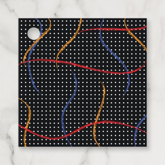 Retro Paint Splatter och punkter Gåvor Etiketter (Framsida)