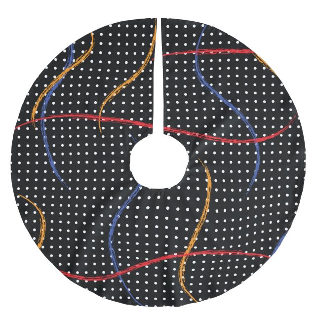 Retro Paint Splatter och punkter Julgransmatta Borstad Polyester (Framsidan)