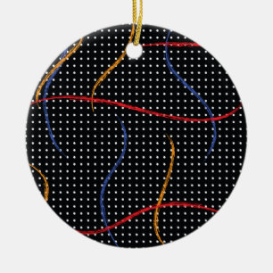Retro Paint Splatter och punkter Julgransprydnad Keramik