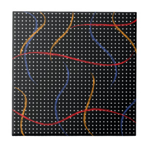 Retro Paint Splatter och punkter Kakelplatta