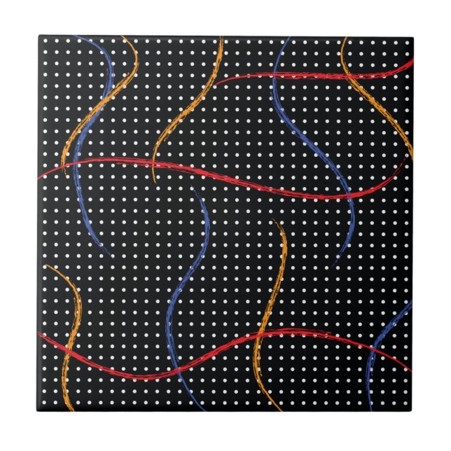 Retro Paint Splatter och punkter Kakelplatta (Framsidan)