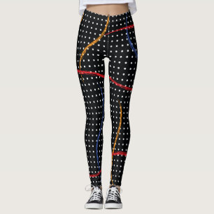 Retro Paint Splatter och punkter Leggings