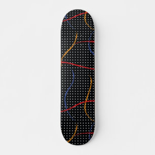 Retro Paint Splatter och punkter Mini Skateboard Bräda 18,5 Cm