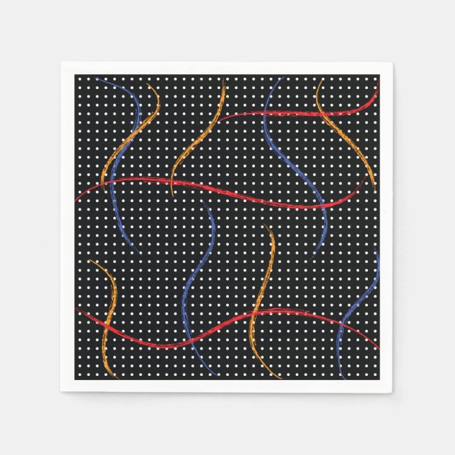 Retro Paint Splatter och punkter Pappersservett (Framsidan)