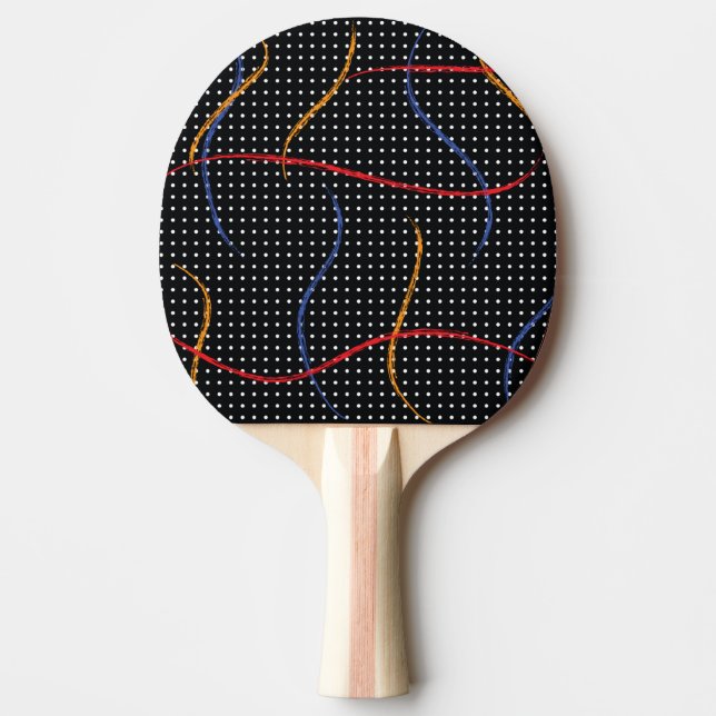 Retro Paint Splatter och punkter Pingisracket (Framsidan)
