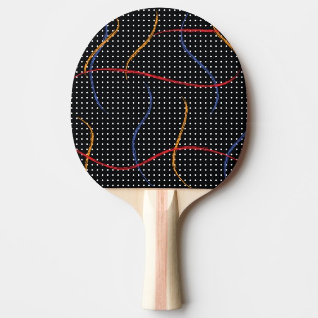 Retro Paint Splatter och punkter Pingisracket (Framsidan)