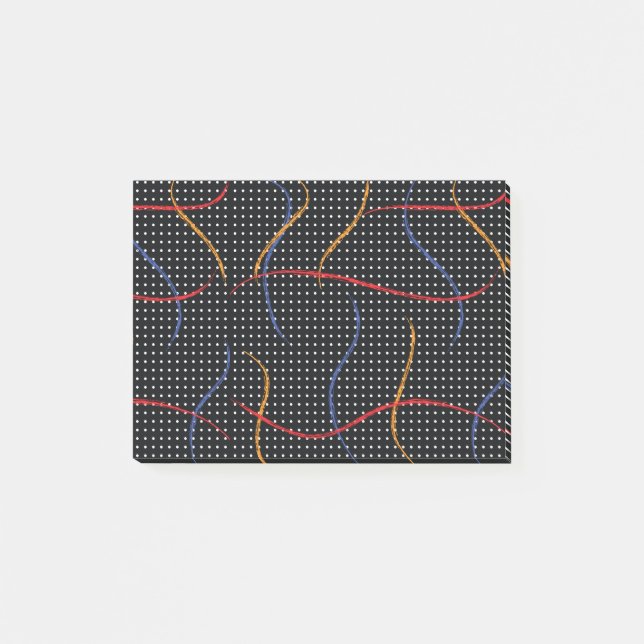 Retro Paint Splatter och punkter Post-it Block (Framsida)