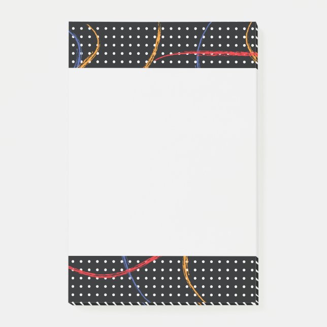 Retro Paint Splatter och punkter Post-it Block (Framsida)