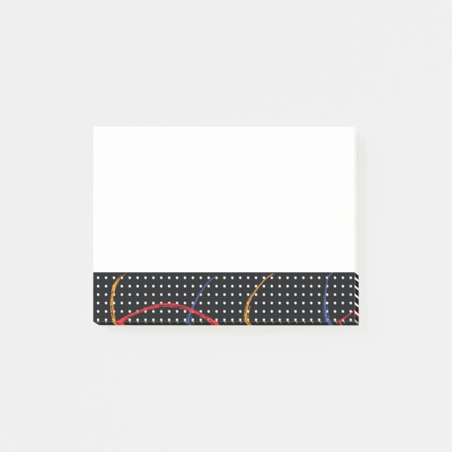 Retro Paint Splatter och punkter Post-it Block (Framsida)