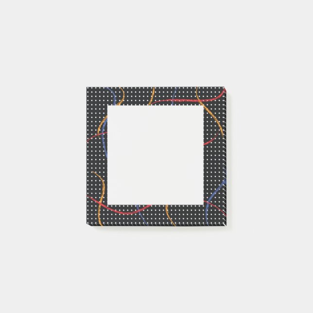 Retro Paint Splatter och punkter Post-it Block (Framsida)