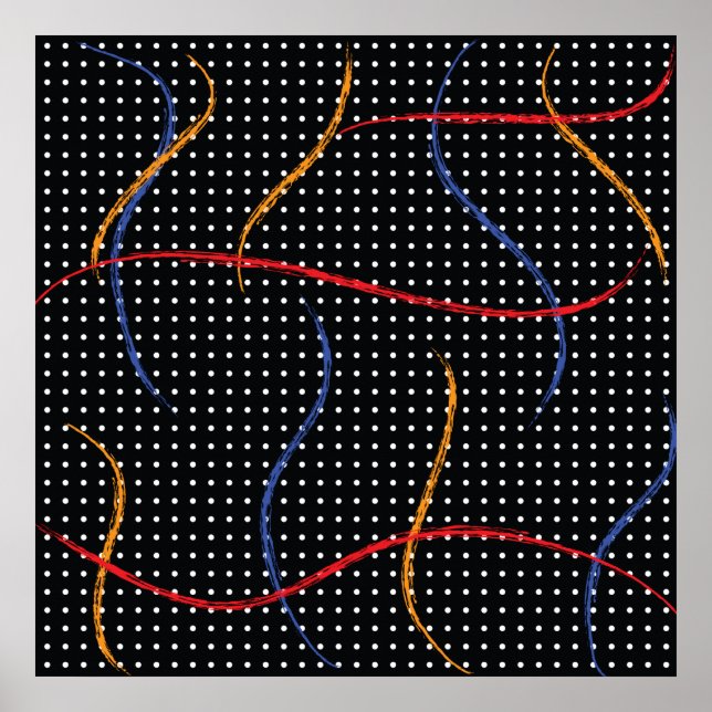 Retro Paint Splatter och punkter Poster (Framsidan)