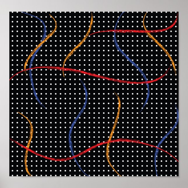 Retro Paint Splatter och punkter Poster (Framsidan)