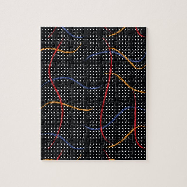 Retro Paint Splatter och punkter Pussel (Vertikal)