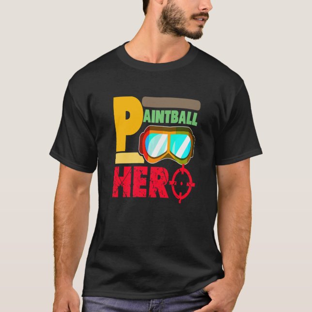 Retro Paintball Hero Coola Baller närvarande T Shirt (Framsida)