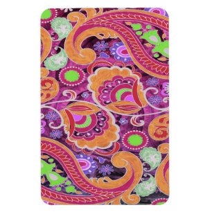 Retro Paisley för skraj lilaabstrakt mönster Magnet