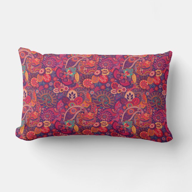 Retro Paisley  Lumbarkudde (Framsida)