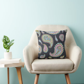 Retro Paisley Mönster Kudde