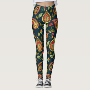 Retro Paisley Mönster Leggings