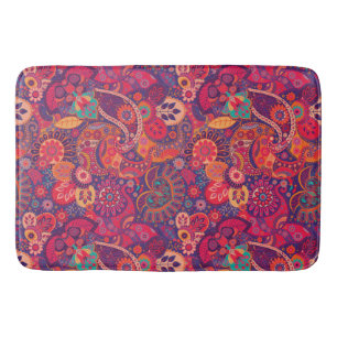 Retro Paisley Röda   Badrumsmatta