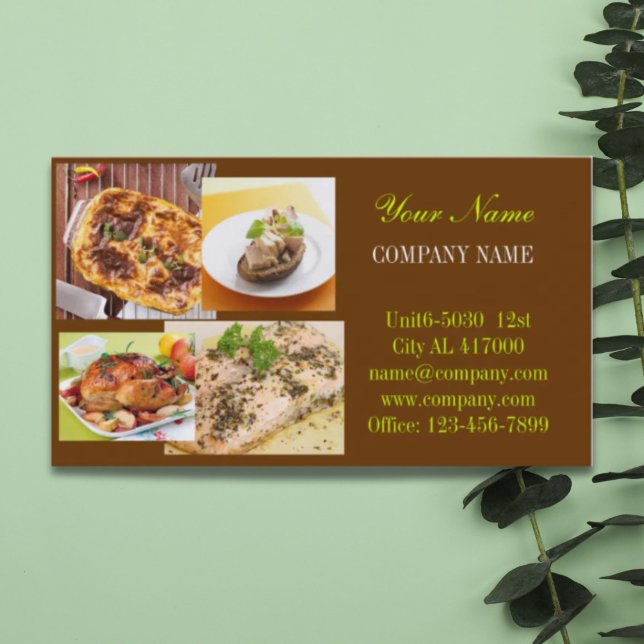 Retro Paj kycklingdeli middag catering Visitkort (Retro Pie chicken deli shop diner catering Business Card)