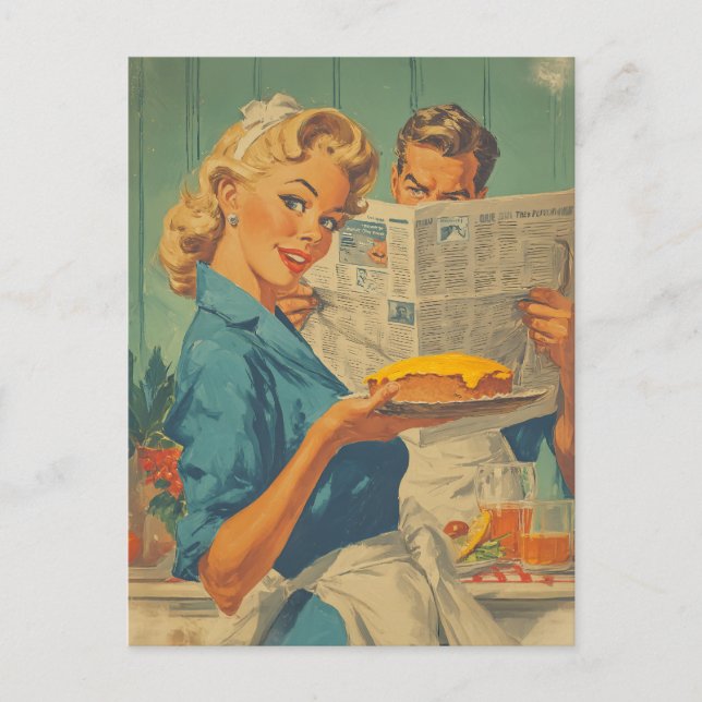 Retro Paj och Papper Charm Vykort (Framsida)