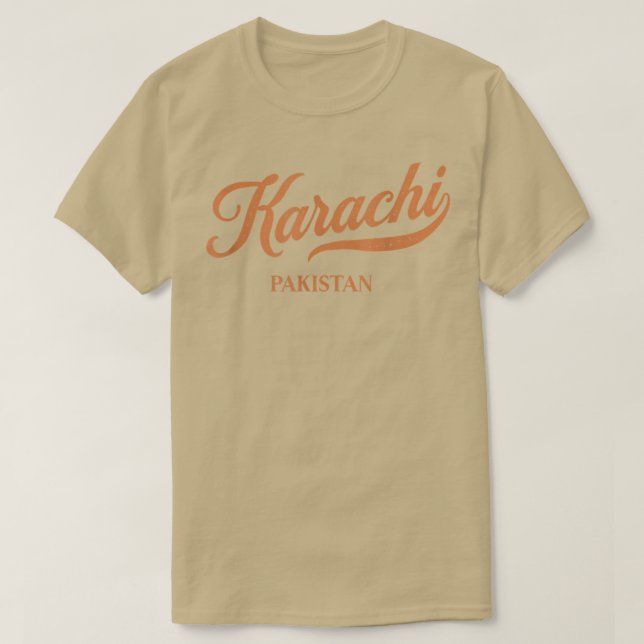 Retro Pakistan CityVintage Karachi T Shirt (Design framsida)