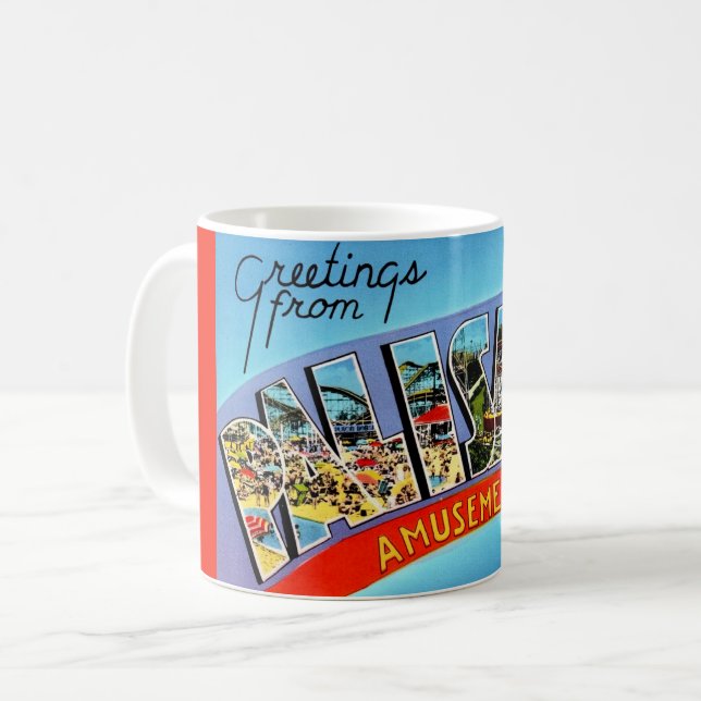Retro Palisades Amusement Park Kaffemugg (Framsida vänster)
