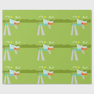 Retro Palm Spring hus som slår in papper Presentpapper