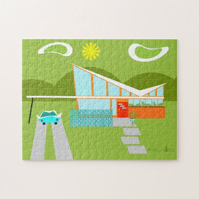 Retro Palm Spring huspussel Pussel (Horisontell)