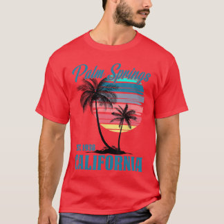 Retro Palm Springs California Beach Vibes Summer V T Shirt