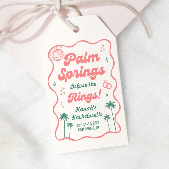 Retro Palm Springs Möhippa Presentetikett (Skapare uppladdad)