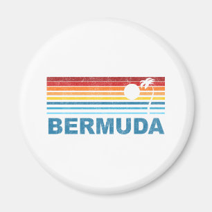 Retro palmträd Bermuda Magnet