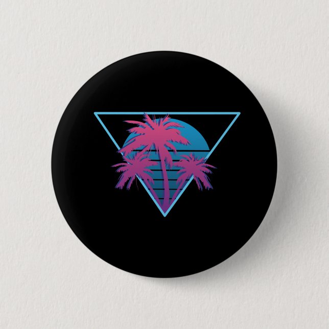 Retro Palmträd Logo Knapp (Framsida)