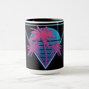 Retro Palmträd Logo Mugg