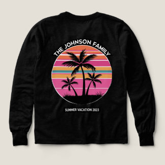 Retro Palmträd Solnedgång - Familjesemester 2023 D T Shirt