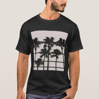 Retro palmträdssilhuett minimalistisk sommarstrand t shirt