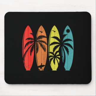 Retro palmtropisk hawaiiansk strand surfbräda musmatta