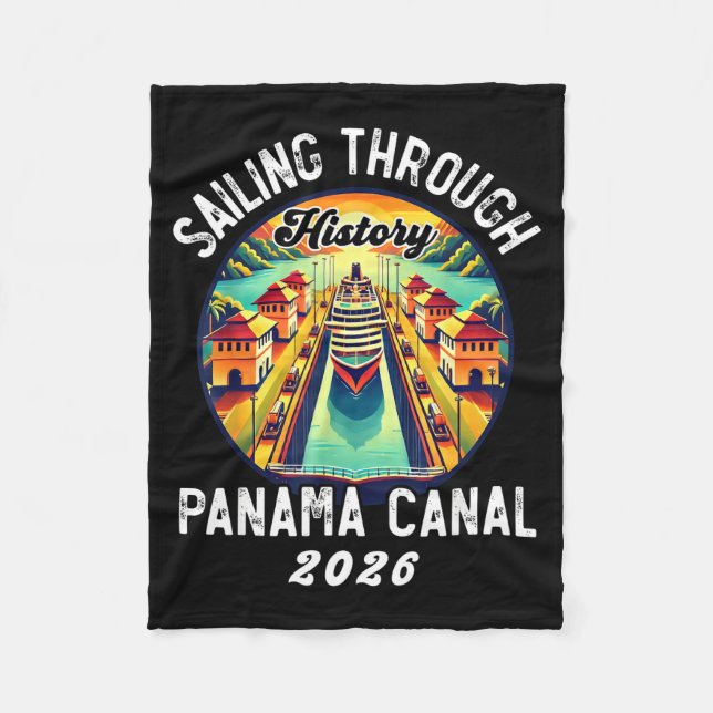 Retro Panama C Panama Waterway Sailing Cruising 20 Fleecefilt (Framsidan)
