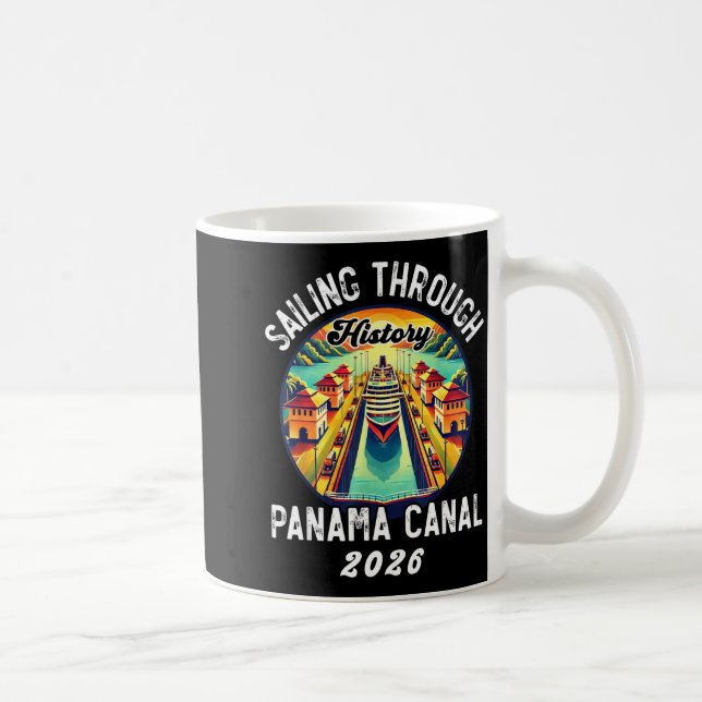 Retro Panama C Panama Waterway Sailing Cruising 20 Kaffemugg (Höger)
