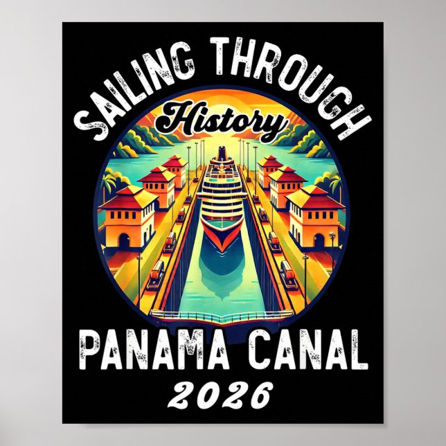 Retro Panama C Panama Waterway Sailing Cruising 20 Poster (Framsidan)