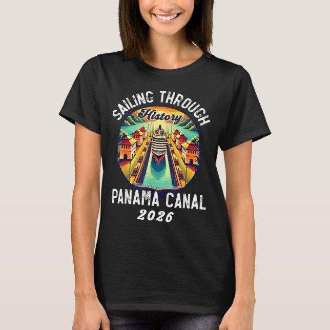 Retro Panama C Panama Waterway Sailing Cruising 20 T Shirt (Framsida)