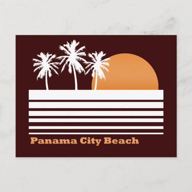 Retro Panama City Beach-vykort Vykort (Framsida)