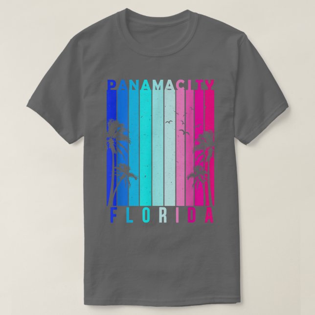 Retro Panama City Florida Beach Sommar Tropical So T Shirt (Design framsida)