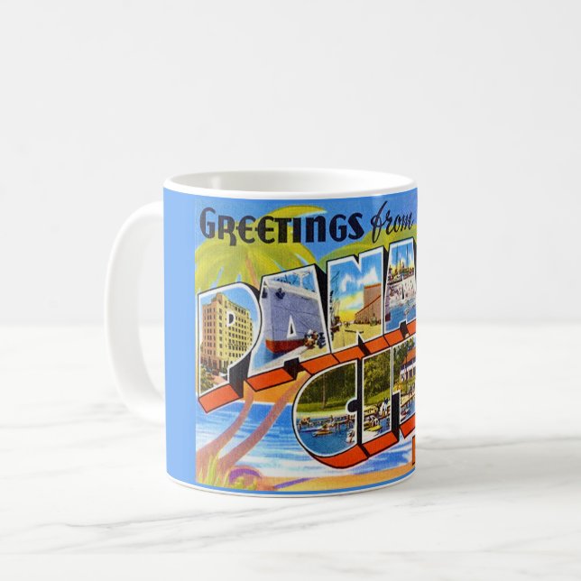 Retro Panama City Florida Kaffemugg (Framsida vänster)