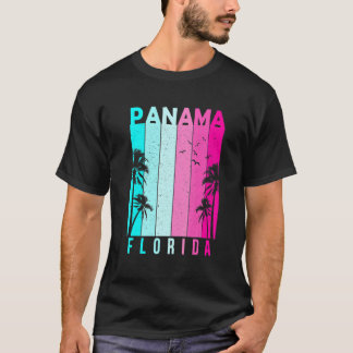 Retro Panama Florida Beach Summer Tropical Souveni T Shirt