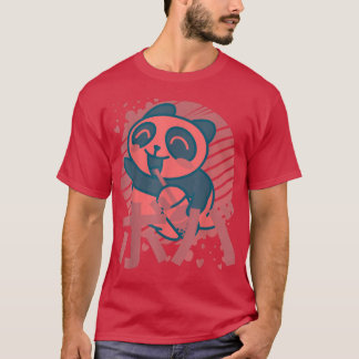 Retro Panda Boba Japanese Graphic  T Shirt