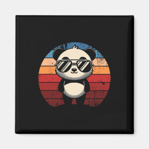 Retro Panda I Solglasögon Bbq Poolparty Rolig Pand Magnet