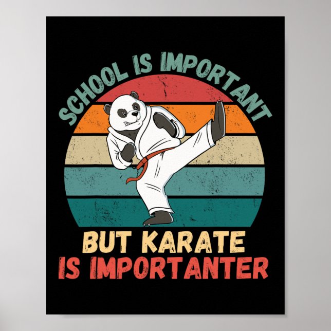 Retro Panda School är viktigt Karate är viktigt Poster (Framsidan)