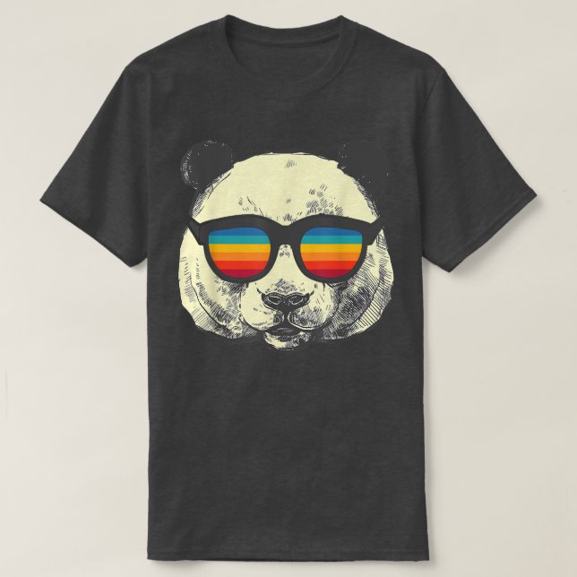 Retro Panda With Sunglasses  T Shirt (Design framsida)